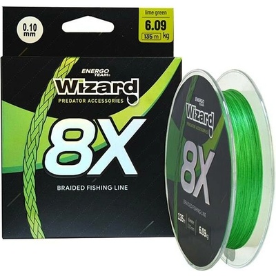 Wizard Pletená šňůra 8X Lime Green 0,20 mm 15,92 kg 135 m
