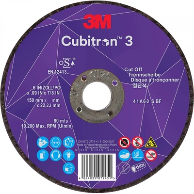 3M Cubitron 3 Rezný kotúč 150 x 1,6 x 22 mm 90247