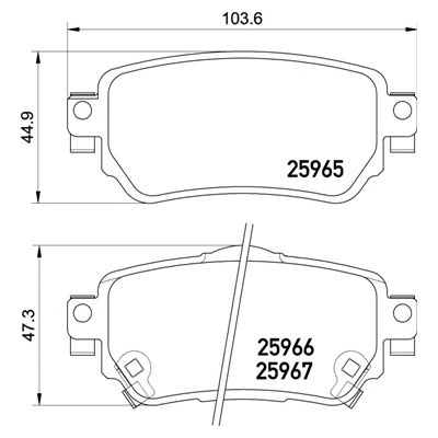 BREMBO Sada brzdových platničiek kotúčovej brzdy P56098