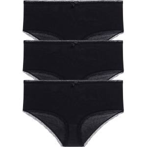 DORINA Комплект от три - дамски хипстер Dorina Essential Cotton черни DORINA | Cheren | ЖЕНИ | M