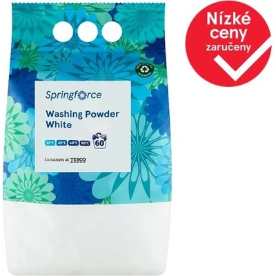Tesco Springforce Prací prášek na bílé prádlo 60 PD 3,75 kg