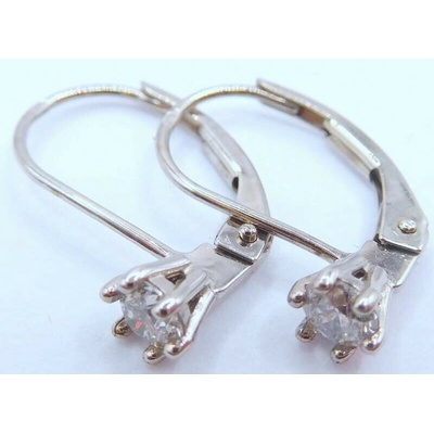 Klenoty Budín Diamantové zlaté náušnice s diamanty (bílé zlato) 0,320CT 585/0,93gr HKD67
