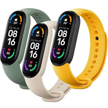 Xiaomi Каишки за Xiaomi Mi Smart Band 6, 3 броя цвят кост, маслина, жълто (BHR5135GL) (BHR5135GL)