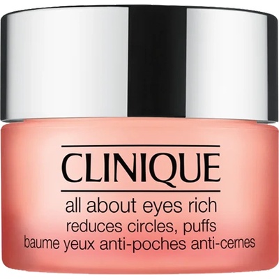 Clinique All About Eyes Rich хидратиращ крем за очи против отоци и тъмни кръгове за жени 15 мл