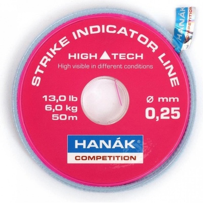 Hanák Competition Strike Indicator Line fluo růžová 50m 0,25mm 6kg
