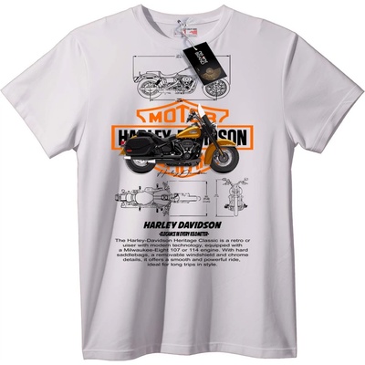 NOONEBRAND Тениска Мотор Harley-Davidson - 5XL, Black