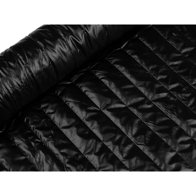 Prima-obchod Prošívaná šusťákovina / prošev zateplená s podšívkou pruhy 4,5 cm, barva 1 (10) černá