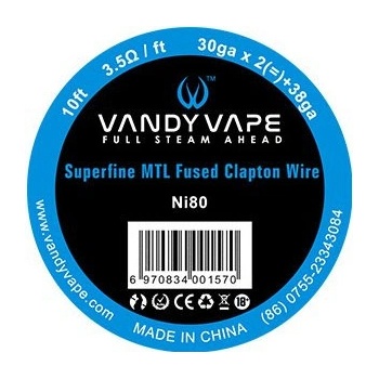 Vandy Vape Superfine MTL Fused Clapton odporový drát Ni80 3m