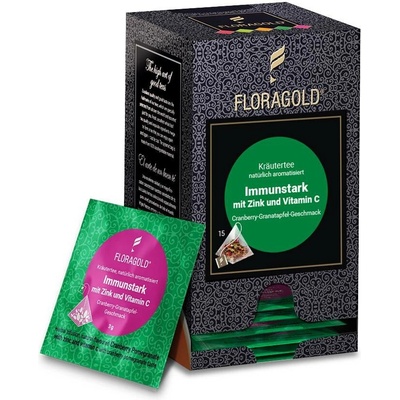 Florapharm Čaj FLORAGOLD Bylinný s přírodním Zinkem a Vitamínem C 15 ks