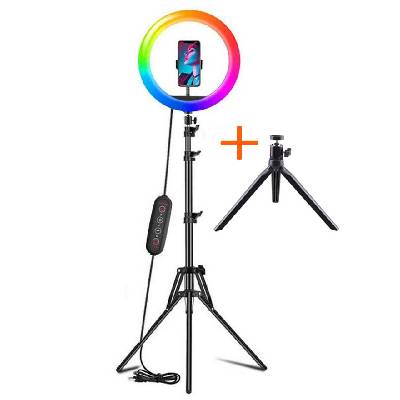 RGB Prstencová lampa, kruhové světlo ring led light set 26cm , 2x stativ (RGB1S)