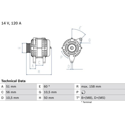 BOSCH 0 986 044 030 generátor (0986044030)