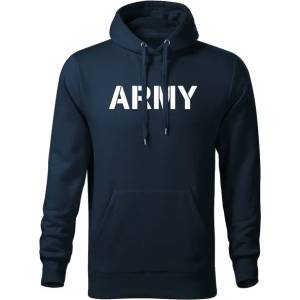 DRAGOWA мъжки суитшърт с качулка Army, тъмносин, 320г/м2 (5746)