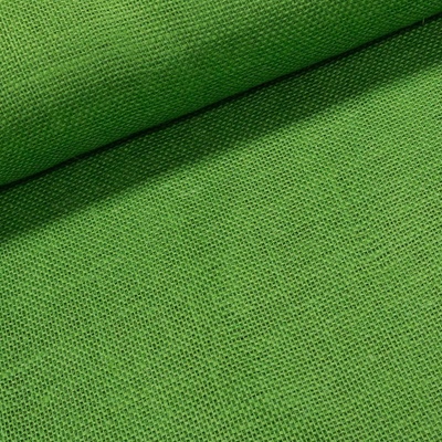 Juta technická (pytlovina), gramáž 211 g/m2, jednobarevná jarní zelená, š.130cm (látka v metráži)