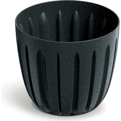 Prosperplast Plastový kvetináč WARIOS ECO DREVO antracitový matný, 13,8 cm