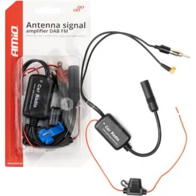 Anténny zosilňovač signálu 12V DAB FM AMiO-04134