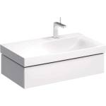 Geberit Xeno 2 - Шкафче под умивалника 90 см с плот за поставяне на вещи, чекмедже с LED осветление, лъскаво бяло 500.514. 01.1 (500.514.01.1)