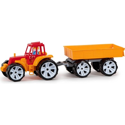 Bamsic ДЕТСКИ ТРАКТОР С ЧОВЕЧЕ И РЕМАРКЕ 62 СМ 3 ЦВЯТА