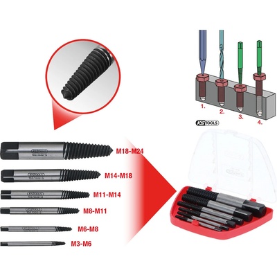 KS tools Súprava vyvrtávačov skrutiek, 6-dielna 150.1330