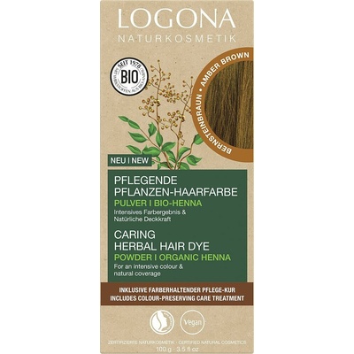 Logona Barva na vlasy prášek JANTAROVĚ HNĚDÁ 100 g eco ECO VEGAN