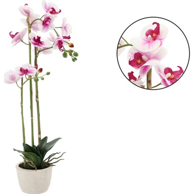 UMĚLÁ KVĚTINA - ORCHIDEJ BÍLO-RŮŽOVÁ 70 CM balení=2 ks *4771