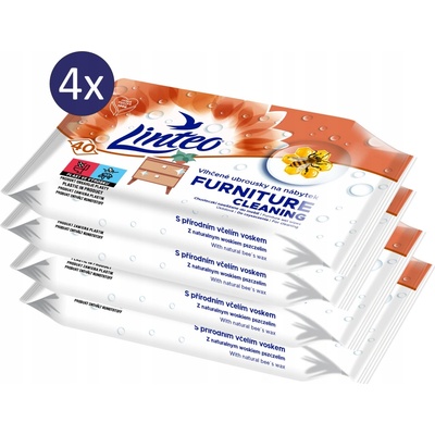 Linteo Úklidové vlhčené ubrousky na nábytek 4 x 40 ks