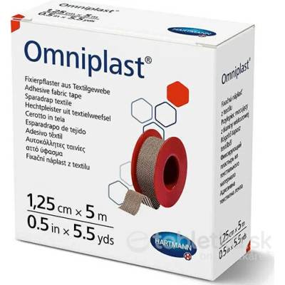 Omniplast fixačná náplasť z pevnej textílie 1,25 cm x 5 m