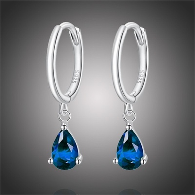 Grace Silver Jewellery stříbrné Swarovski Elements Dióna E-SCE1018 modrá