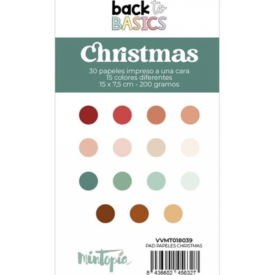 Mintopia Sada jednostranných barevných papírů 7,5 × 15 cm Christmas 30 ks