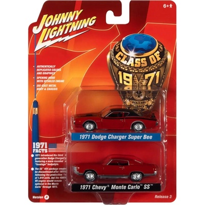 Johnny Lightning Dodge Charger Super Bee 1971 + Chevrolet Monte Carlo SS 1971 1:64