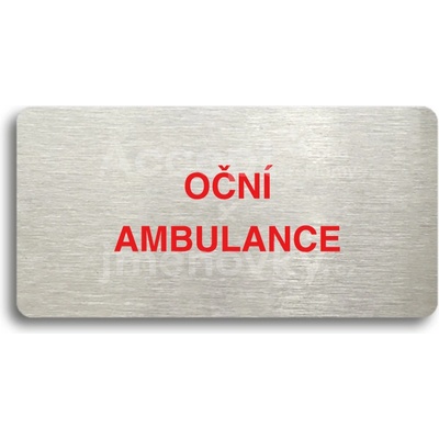 ACCEPT Piktogram OČNÍ AMBULANCE - stříbrná tabulka - barevný tisk bez rámečku