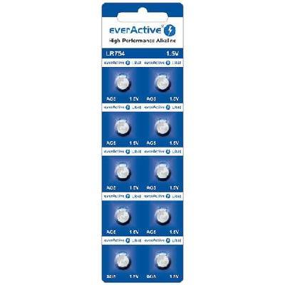Бутонна алкална батерия EVERACTIVE LR754, LR48, 1, 55V, 10pk блистер, /цена за 1 бр. батерия/ (EVER-BA-LR754-AG5)