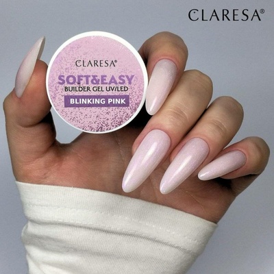 Claresa Uv Led gél na nechty Soft Easy Builder gel blinking pink 45 g