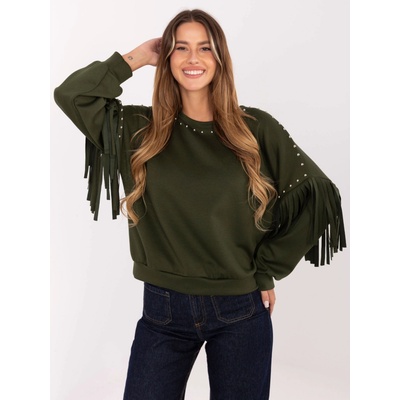 Factory Dámska oversize mikina s cvokmi a strapcami štýlový casual kúsok bordová