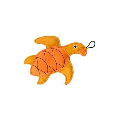 Kiwi Walker Hračka pes Leather Turtle koža oranžová 21 cm