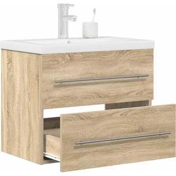 vidaXL Комплект мебели за баня от 2 части, дъб сонома, инженерно дърво (3324965)