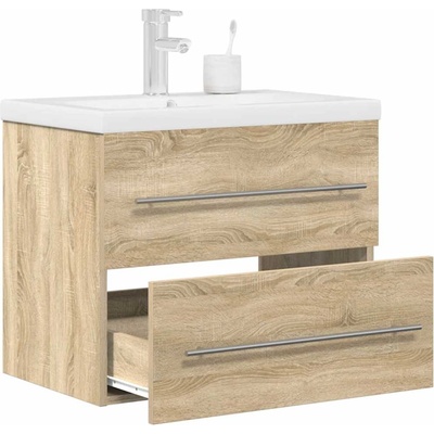 vidaXL Комплект мебели за баня от 2 части, дъб сонома, инженерно дърво (3324965)