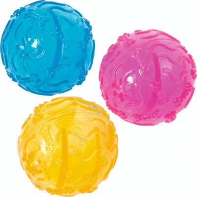 Karlie-Flamingo Hračka pes lopta na pamlsky plov. TPR 8 cm mix barev