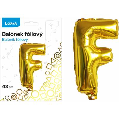 LUMA trading s.r.o. Balónek fóliový "F" ZLATÝ LUMA 659959