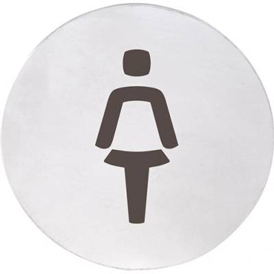 Sapho WC dámy označení, průměr 75mm, broušený nerez XP111