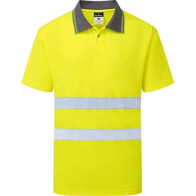 Portwest hi-vis essential es1 es477 / Мъжка светлоотразителна дишаща поло тениска с къс ръкав - hv жълто 4xl (es477yer4xl)