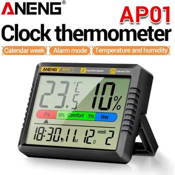 Image 1 of ANENG Цифров термометър, хигрометър и часовник с аларма aneng ap01