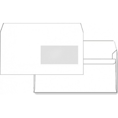 Harmanec-Kuvert - obálka samolepící DL s okénkem, bílá, 220 × 110 mm - 50 ks