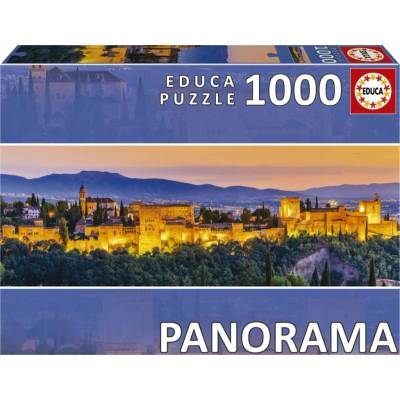 EDUCA Panoramatické Západ slunce ve Španělsku: Alhambra Granada 1000 dílků