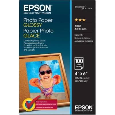 Epson Фотохартия Epson, Glossy, 10x15cm, 200g/m2, 100 листа - C13S042548 (C13S042548)