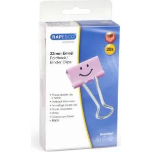 Rapesco Щипка за папки, 32 мм, "Fun", RAPESCO, светлорозова 1352 (1352)