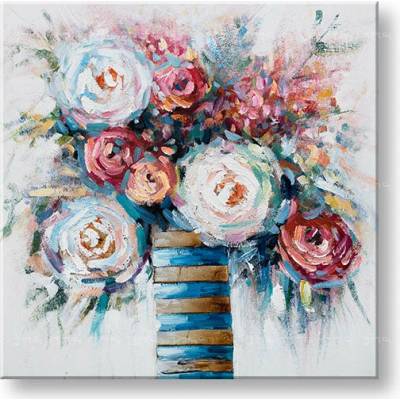 Maľovaný obraz na stenu KVETY 70x70 cm - 70×70 cm / Klasický 2 cm