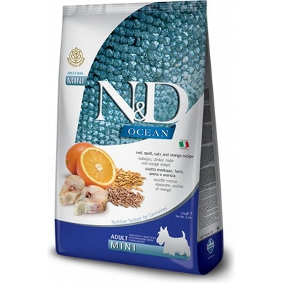 N&D Ocean Dog Adult Mini Low Grain Codfish & Orange 2 x 7 kg