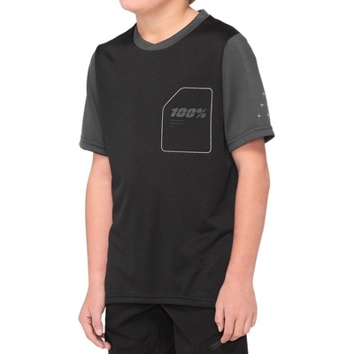 100% RIDECAMP Youth Short Sleeve Black/Charcoal