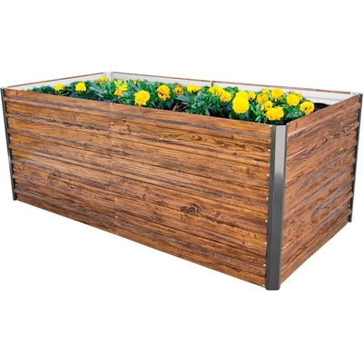 Strend Pro Garden vyvýšený záhon 200x100x77cm 3D drevo kov – Zboží Dáma