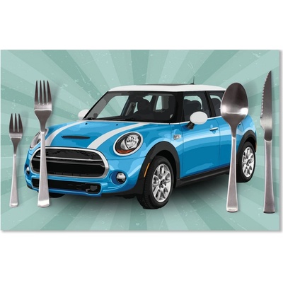 Sablio Prestieranie Mini sedan Zelené pozadie 40x30cm